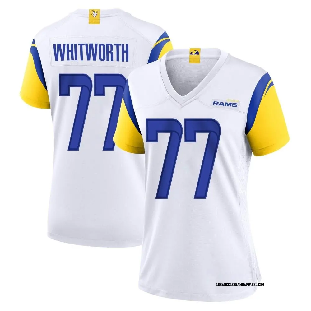 Game White Women s Andrew Whitworth Los Angeles Rams Jersey Rams Store