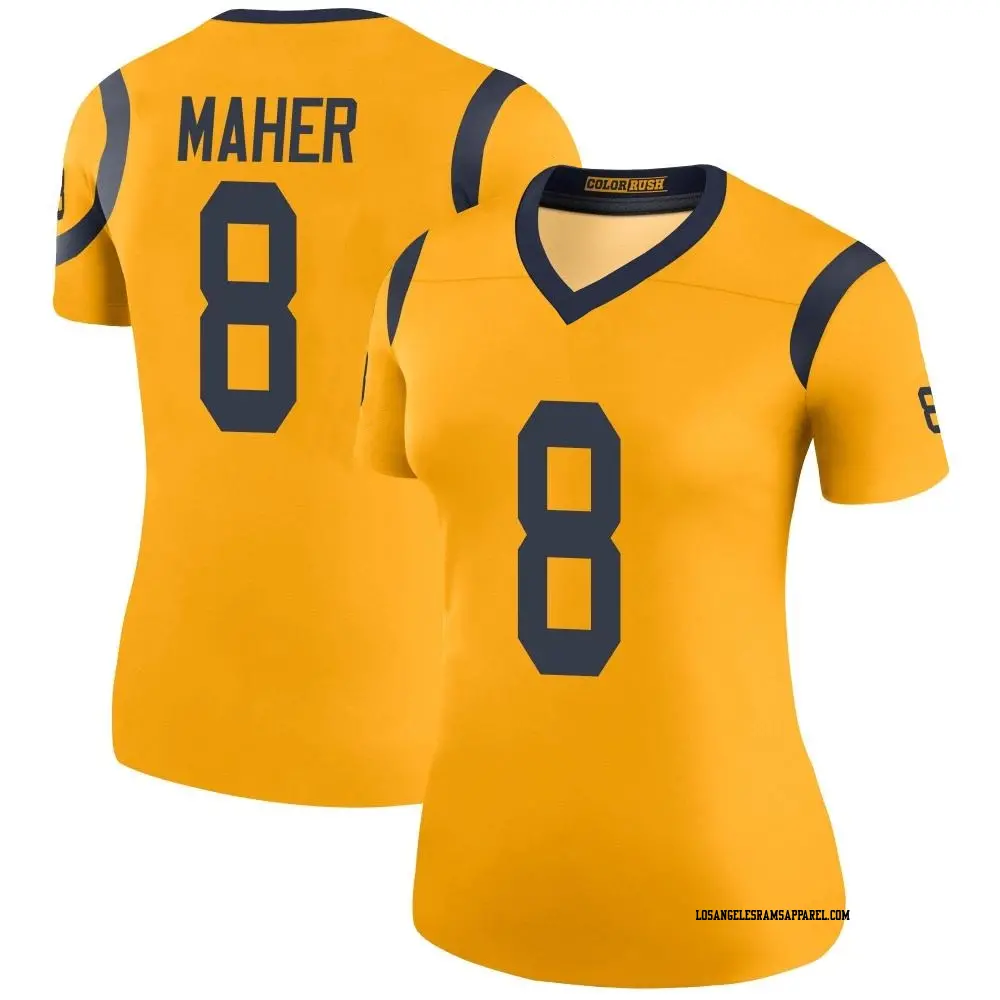 Legend Gold Women s Brett Maher Los Angeles Rams Color Rush Jersey Rams Store