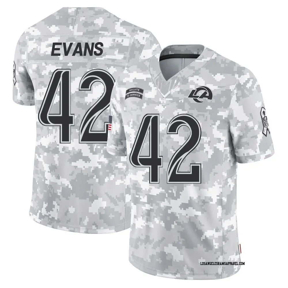 Limited Arctic Camo Men's Ethan Evans Los Angeles Rams 2024 Salute to Service Jersey