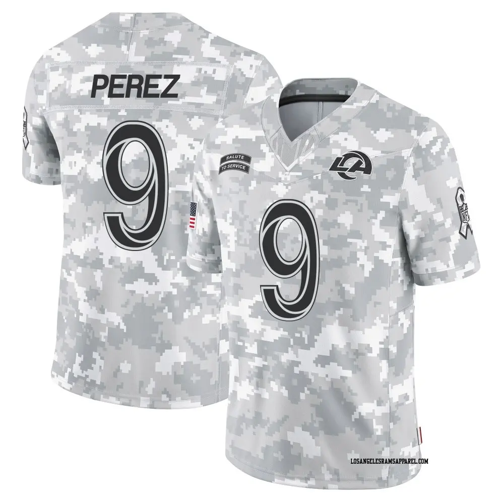 Limited Arctic Camo Men's Luis Perez Los Angeles Rams 2024 Salute to Service Jersey