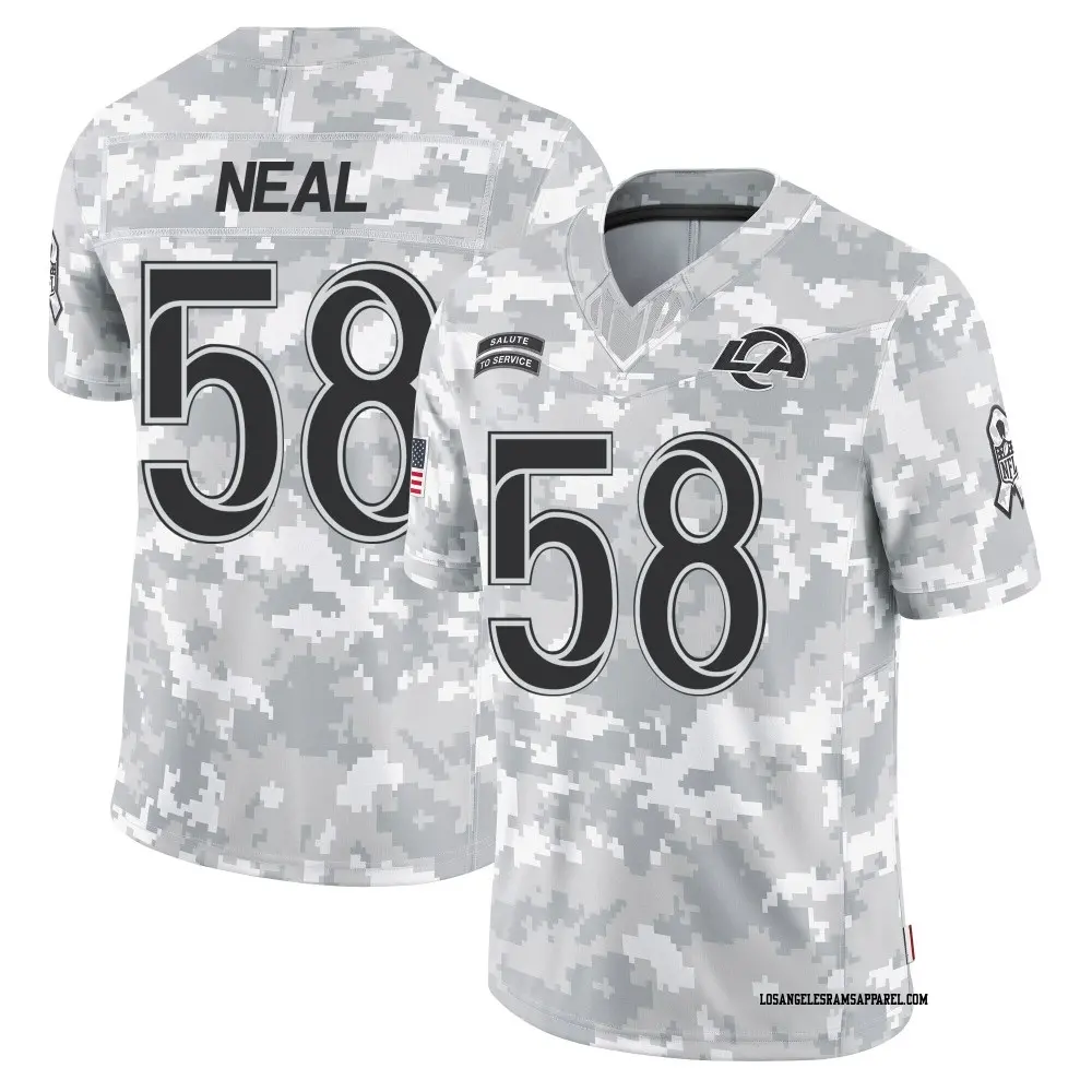 Limited Arctic Camo Youth Elias Neal Los Angeles Rams 2024 Salute to Service Jersey