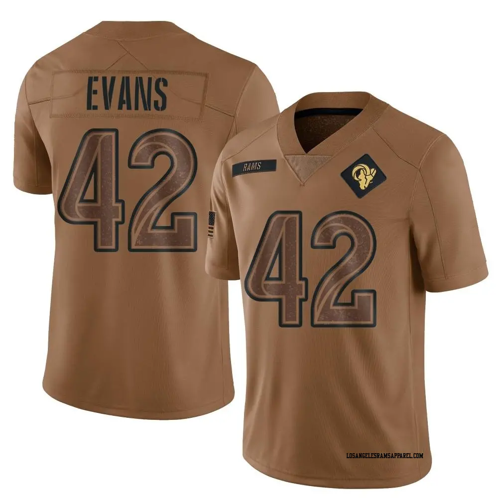 Limited Brown Men's Ethan Evans Los Angeles Rams 2023 Salute To Service Jersey