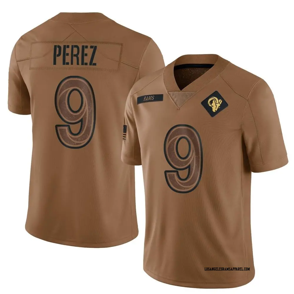 Limited Brown Men's Luis Perez Los Angeles Rams 2023 Salute To Service Jersey