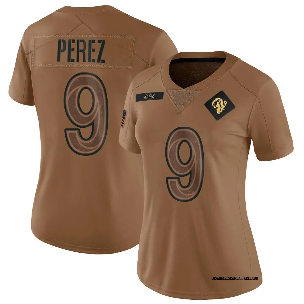 Limited Brown Women's Luis Perez Los Angeles Rams 2023 Salute To Service Jersey