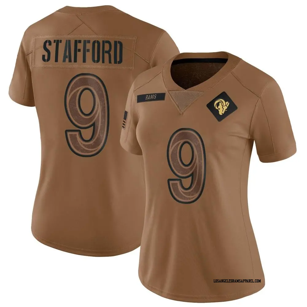 Limited Brown Youth Matthew Stafford Los Angeles Rams 2023 Salute To Service Jersey Rams Store