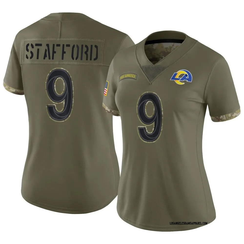 Limited Olive Women s Matthew Stafford Los Angeles Rams 2022 Salute To Service Jersey Rams Store